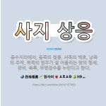 🌟사지 상응: 풍수지리에서, 동쪽의 청룡, 서쪽의 백호, 남쪽의 주작, 북쪽의 현무가 잘 어울리는 땅의 형... - 표준국어대사전