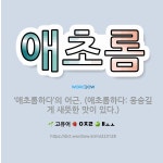 🌟애초롬: ‘애초롬하다’의 어근. (애초롬하다: 웅숭깊게 새뜻한 맛이 있다.) - 표준국어대사전
