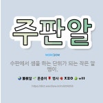 🌟주판알: 수판에서 셈을 하는 단위가 되는 작은 알맹이. - 표준국어대사전