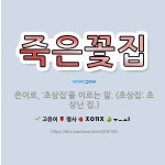 🌟죽은꽃집: 은어로, ‘초상집’을 이르는 말. (초상집: 초상난 집.) - 표준국어대사전