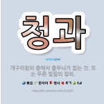 🌟청과: 개구리참외 중에서 줄무늬가 없는 것. 또는 푸른 빛깔의 참외. - 표준국어대사전