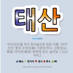 🌟태산: ‘타이산산’을 우리 한자음으로 읽은 이름. (타이산산: 중국 오악(五嶽) 가운데 하나. 산둥성(山... - 표준국어대사전