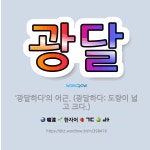 🌟광달: ‘광달하다’의 어근. (광달하다: 도량이 넓고 크다.) - 표준국어대사전