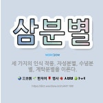 🌟삼분별: 세 가지의 인식 작용. 자성분별, 수념분별, 계탁분별을 이른다. - 표준국어대사전