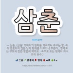 🌟삼춘: → 삼촌. (삼촌: 아버지의 형제를 이르거나 부르는 말. 특히 결혼하지 않은 남자 형제를 이르거나... - 표준국어대사전