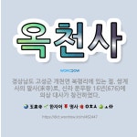 🌟옥천사: 경상남도 고성군 개천면 북평리에 있는 절. 쌍계사의 말사(末寺)로, 신라 문무왕 16년(676)... - 표준국어대사전