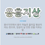 🌟용흥지상: 풍수지리에서 용이 하늘로 올라갈 형상이라는 뜻으로, 임금이 날 만한 곳을 이르는 말. - 표준국어대사전