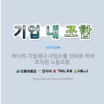 🌟기업 내 조합: 하나의 기업체나 사업소를 단위로 하여 조직된 노동조합. - 표준국어대사전