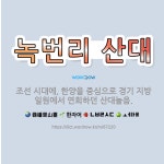 🌟녹번리 산대: 조선 시대에, 한양을 중심으로 경기 지방 일원에서 연희하던 산대놀음. - 표준국어대사전