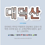 🌟대덕산: 전라북도 무주군 무풍면과 경상북도 김천시 대덕면 사이에 있는 산. 소백산맥에 속한다. 높이는 1... - 표준국어대사전
