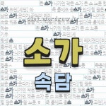 소가가 들어간 🍀한국 속담은 35개