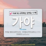 국어사전에서 💕가야로 시작하는 단어는 17개