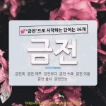 국어사전에서 💕금전으로 시작하는 단어는 36개