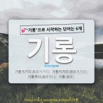 국어사전에서 💕기롱으로 시작하는 단어는 6개