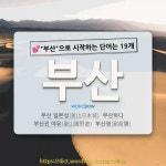 국어사전에서 💕부산으로 시작하는 단어는 19개