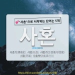 국어사전에서 💕사혼으로 시작하는 단어는 5개
