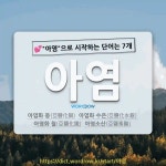 국어사전에서 💕"아염"으로 시작하는 단어는 7개