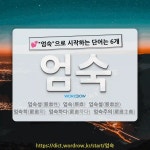 국어사전에서 💕엄숙으로 시작하는 단어는 6개
