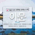 국어사전에서 💕이문으로 시작하는 단어는 21개
