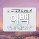 국어사전에서 💕"이백"으로 시작하는 단어는 5개