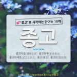 국어사전에서 💕종고로 시작하는 단어는 10개