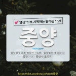 국어사전에서 💕중양으로 시작하는 단어는 15개