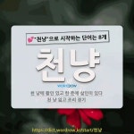 국어사전에서 💕천냥으로 시작하는 단어는 8개