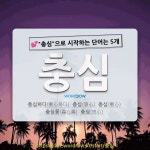 국어사전에서 💕충심으로 시작하는 단어는 5개
