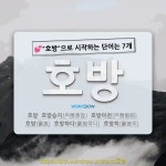 국어사전에서 💕호방으로 시작하는 단어는 7개
