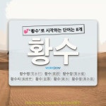 국어사전에서 💕황수로 시작하는 단어는 8개