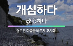 🌟개심하다: 잘못된 마음을 바르게 고치다. - 표준국어대사전