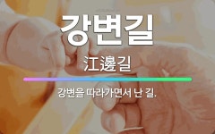 🌟강변길: 강변을 따라가면서 난 길. - 표준국어대사전