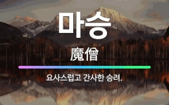 🌟마승: 요사스럽고 간사한 승려. - 표준국어대사전