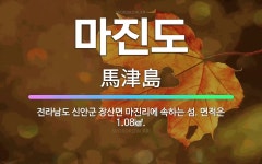 🌟마진도: 전라남도 신안군 장산면 마진리에 속하는 섬. 면적은 1.08㎢. - 표준국어대사전