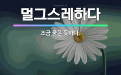 🌟멀그스레하다: 조금 묽은 듯하다. - 표준국어대사전
