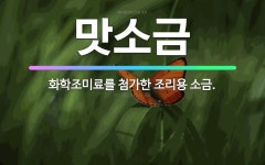 🌟맛소금: 화학조미료를 첨가한 조리용 소금. - 표준국어대사전