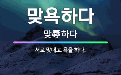 🌟맞욕하다: 서로 맞대고 욕을 하다. - 표준국어대사전