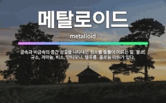 🌟메탈로이드: 금속과 비금속의 중간 성질을 나타내는 원소를 통틀어 이르는 말. 붕소, 규소, 저마늄, 비소... - 표준국어대사전
