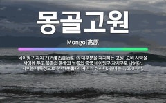 🌟몽골고원: 네이멍구 자치구(內蒙古自治區)의 대부분을 차지하는 고원. 고비 사막을 사이에 두고 북쪽의 몽골... - 표준국어대사전
