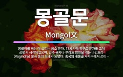🌟몽골문: 몽골어를 적는 데 쓰이는 음소 문자. 13세기에 위구르 문자를 고쳐 쓰면서 시작되었으며, 만주 ... - 표준국어대사전