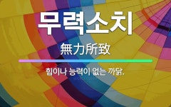 🌟무력소치: 힘이나 능력이 없는 까닭. - 표준국어대사전