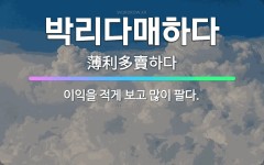 🌟박리다매하다: 이익을 적게 보고 많이 팔다. - 표준국어대사전