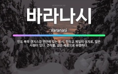 🌟바라나시: 인도 북부 갠지스강 연안에 있는 도시. 힌두교 제일의 성지로, 많은 사원이 있다. 견직물, 금... - 표준국어대사전