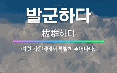 🌟발군하다: 여럿 가운데에서 특별히 뛰어나다. - 표준국어대사전