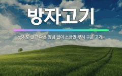🌟방자고기: 씻지도 않고 다른 양념 없이 소금만 뿌려 구운 고기. - 표준국어대사전