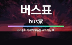 🌟버스표: 버스를 타기 위하여 돈을 주고 사는 표. - 표준국어대사전