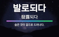 🌟발로되다: 숨은 것이 겉으로 드러나다. - 표준국어대사전