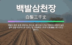🌟백발삼천장: 백발이 매우 길게 자랐다는 뜻으로, 몸이 늙고 근심 걱정이나 비탄이 날로 쌓여 감을 비유적으... - 표준국어대사전
