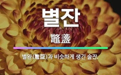 🌟별잔: 별완(鼈盌)과 비슷하게 생긴 술잔. - 표준국어대사전