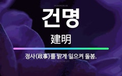 🌟건명: 정사(政事)를 밝게 일으켜 돌봄. - 표준국어대사전